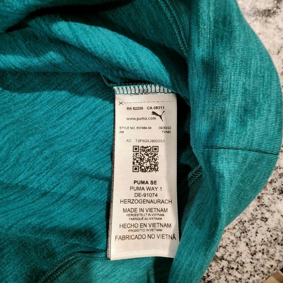 PUMA GOLF 1/4 ZIP PULLOVER MENS XL TEAL COLORBLOCK CLOUDSPIN NEW WITH TAG $95 - Picture 15 of 15